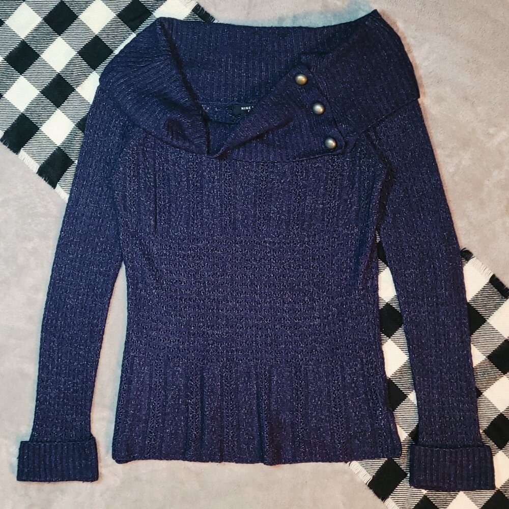 L | Nine West | "Missy" Knit Cowl-Neck Sweater